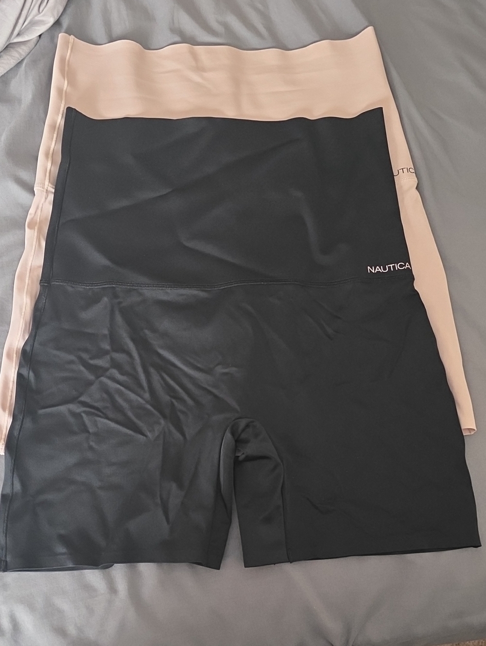 Nautica Women's High-Waist Black & Blush Bike Shorts